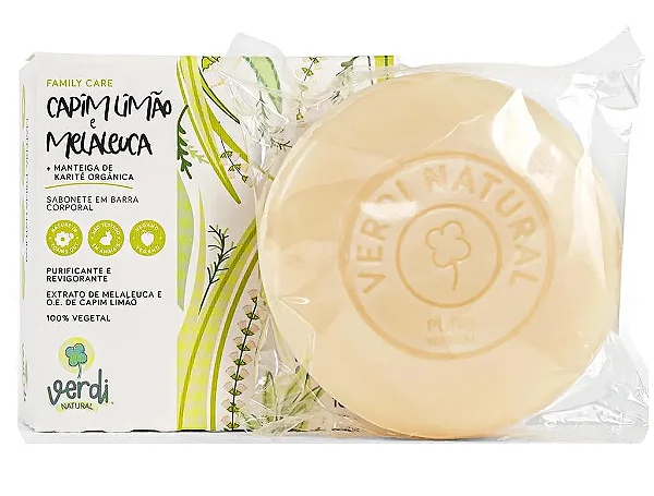 Sabonete em Barra Corporal Capim Limão e Melaleuca 100g Verdi Natural