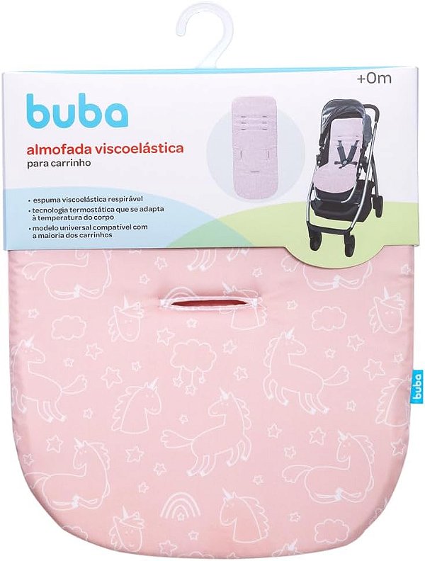 Almofada Para Carrinho Unicórnio Rosa BUBA