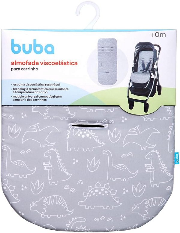 Almofada Para Carrinho Dino Cinza BUBA