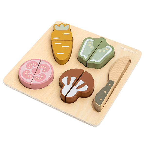 Brinquedo De Madeira Kit Vegetais Com Corte Büp Baby