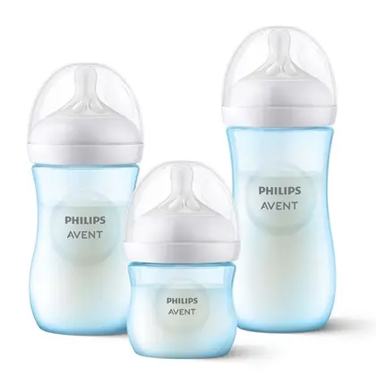Kit 3 Mamadeiras Avent Pétala Anti-Cólica 125, 260 E 330ml Cor Azul Philips Avent