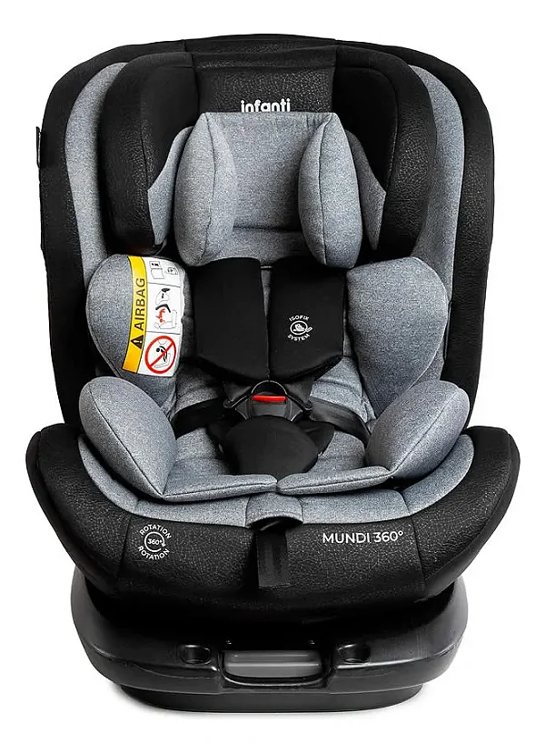 Cadeira Para Carro Mundi Isofix E Giro 360° Infanti Cor Preto Liso