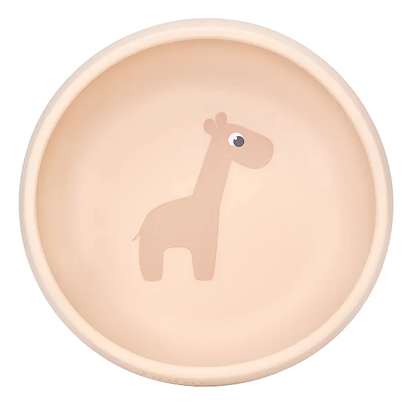 Pratinho Fundo Bebê Bowl Em Silicone Com Ventosa Buba - Bege