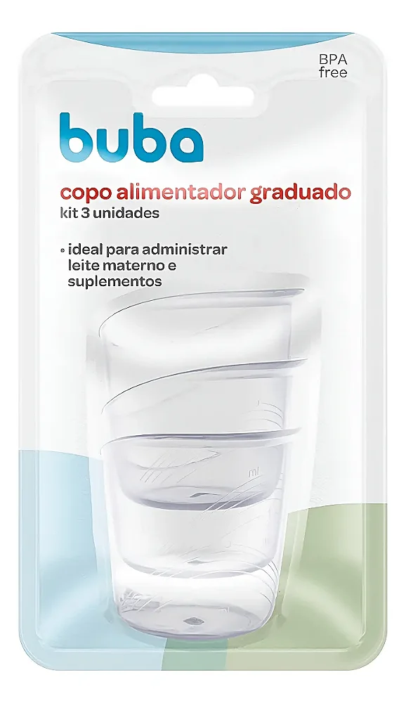 Copo Alimentador Graduado 35ml Com 3 Unidades Buba Bebe