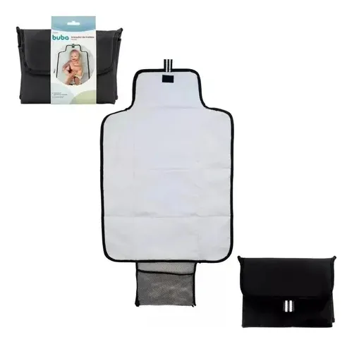 Trocador De Fraldas Portátil Higiênico Impermeável +0m Buba Cor Preto