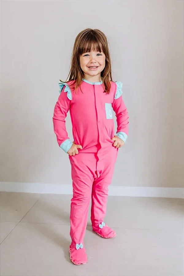 Macacão Magnético Melancia com detalhes Azul Céu - Welpie