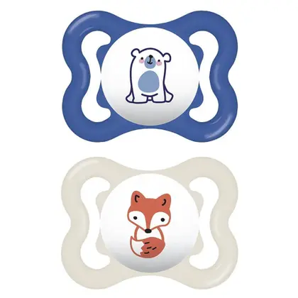 Chupeta Mam Supreme 0-6 Meses Azul/ Bege - Embalagem Dupla