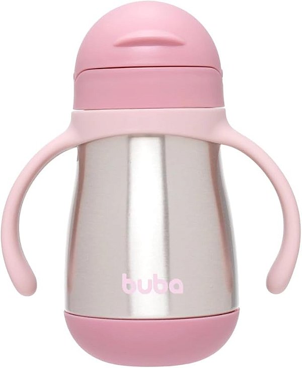 Copo Térmico Parede Dupla Rosa com Alça