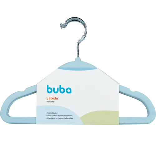 Kit 5 Cabides Infantis Veludo Azul Buba