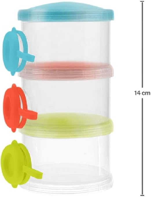 Potes Empilháveis Buba para Leite em Pó Coloridos
