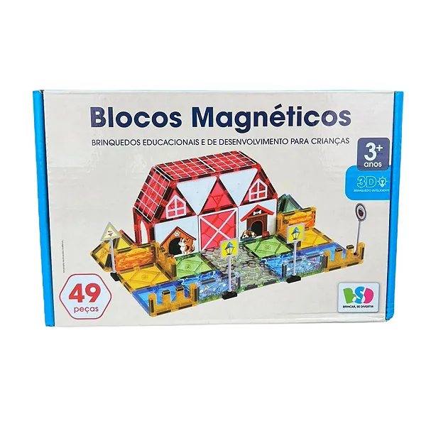 Blocos Magnéticos Fazenda 49 Peças