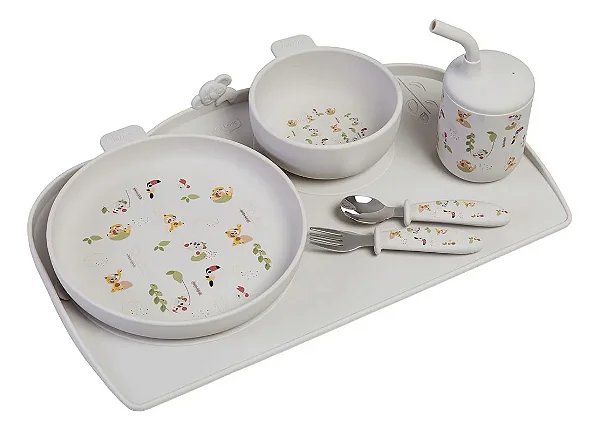 Kit Alimentação Silicone Boho Chic Tiny Love