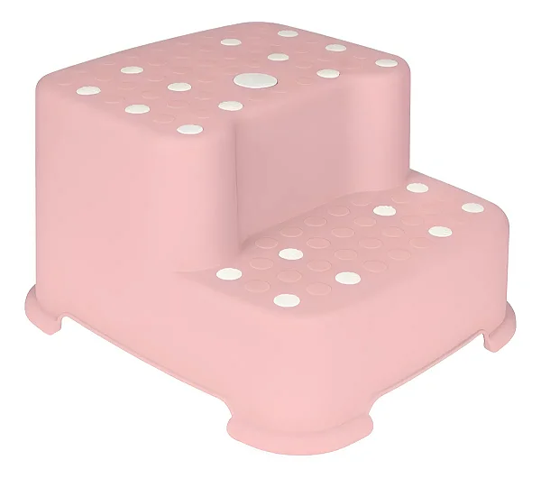 Degrau Duplo Infantil Antiderrapante Rosa Buba