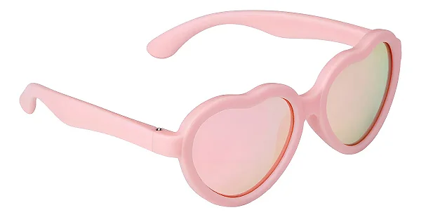 Óculos De Sol Coração Proteção Uv Flexível Tam. M (3 a 5 anos) Rosa Buba