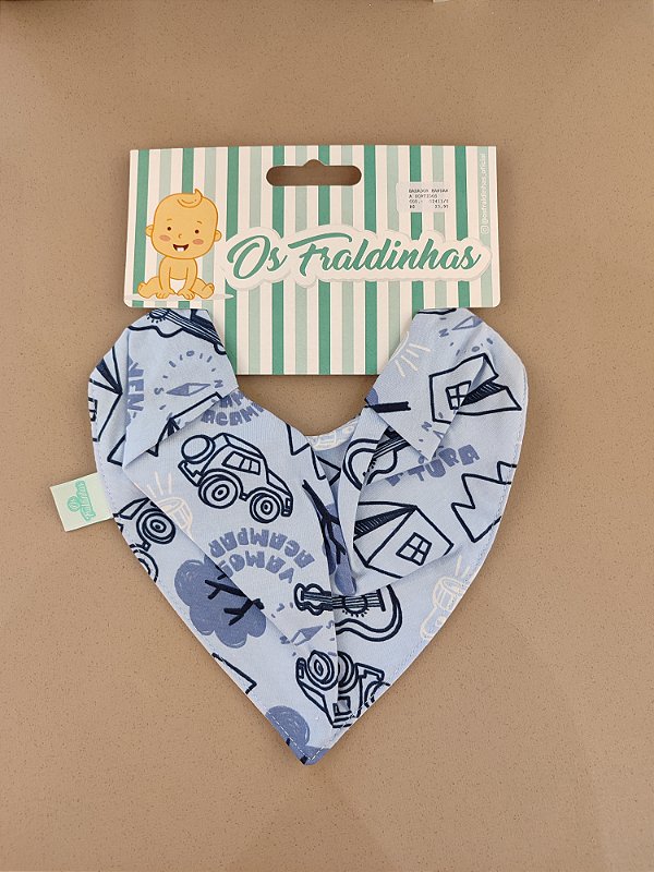 Babador Bandana Impermeavel- Azul Estampado