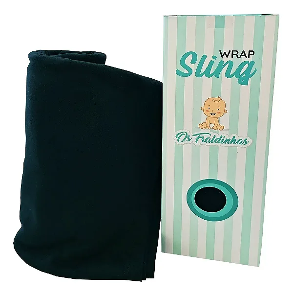 Sling Wrap Bebê Algodão Preto Premium