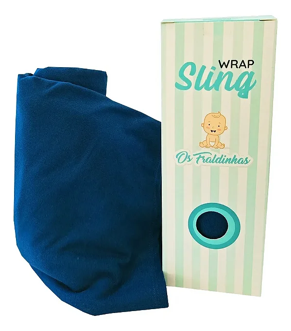 Sling Wrap Bebê Algodão Azul Premium