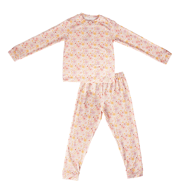 Pijama Manga Longa Infantil Floral Manu Bup Baby