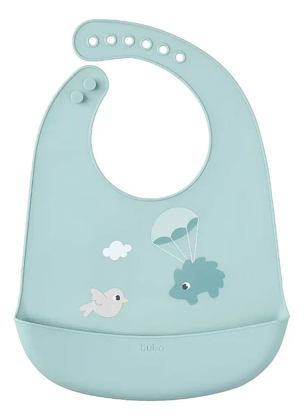 Babador Silicone Com Pega Migalhas Buba Cloudy Porco Espinho
