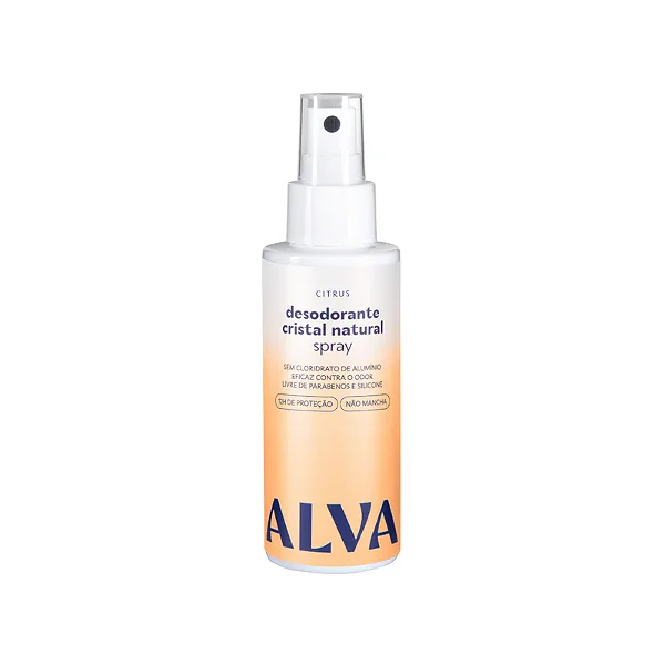 Desodorante Spray Cristal Natural Citrus Vegano 120ml Alva