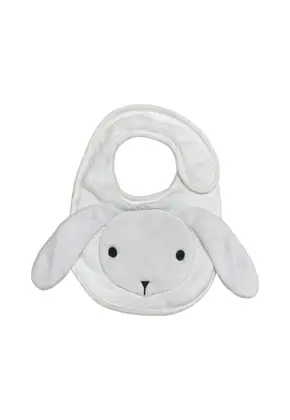Babador laço bebê power sec animado branco