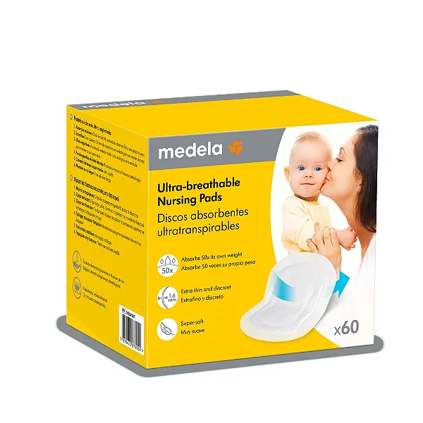 Absorventes Descartáveis Para Seios Ultra Respiráveis Medela 60 Unidades