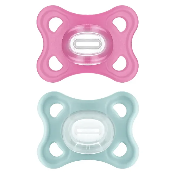 Chupeta MAM Comfort 100% silicone - 0-6 meses - Embalagem Dupla / Rosa