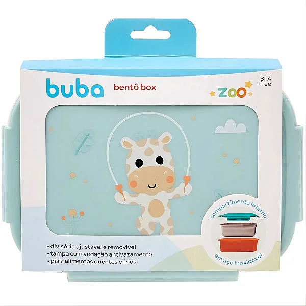 Lancheira Bento Box Aço Inox Buba Zoo Girafa - Buba