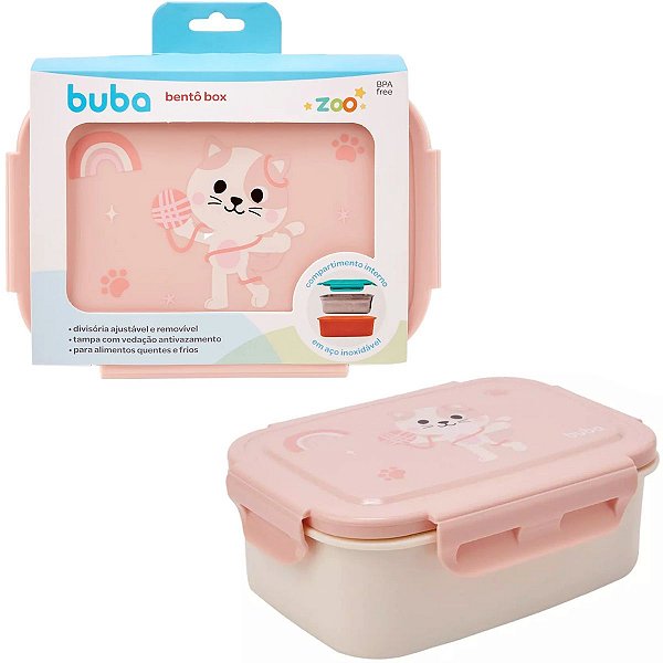 Lancheira Bento Box Aço Inox Buba Zoo Gato - Buba
