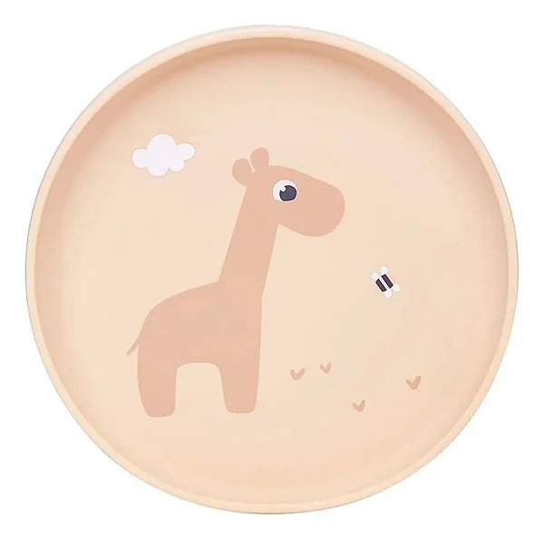 Pratinho Em Silicone Bebê Com Ventosa Buba Cloudy Girafa