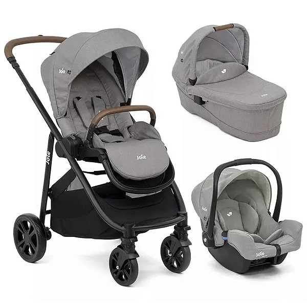 Carrinho De Bebê Joie Combo Versatrax E Cinza Pebble