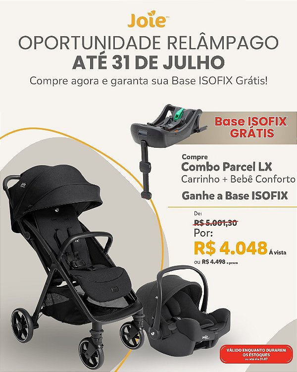 Combo Parcel Lx Joie Bebê Conforto E Base Isofix Compacto - Preto