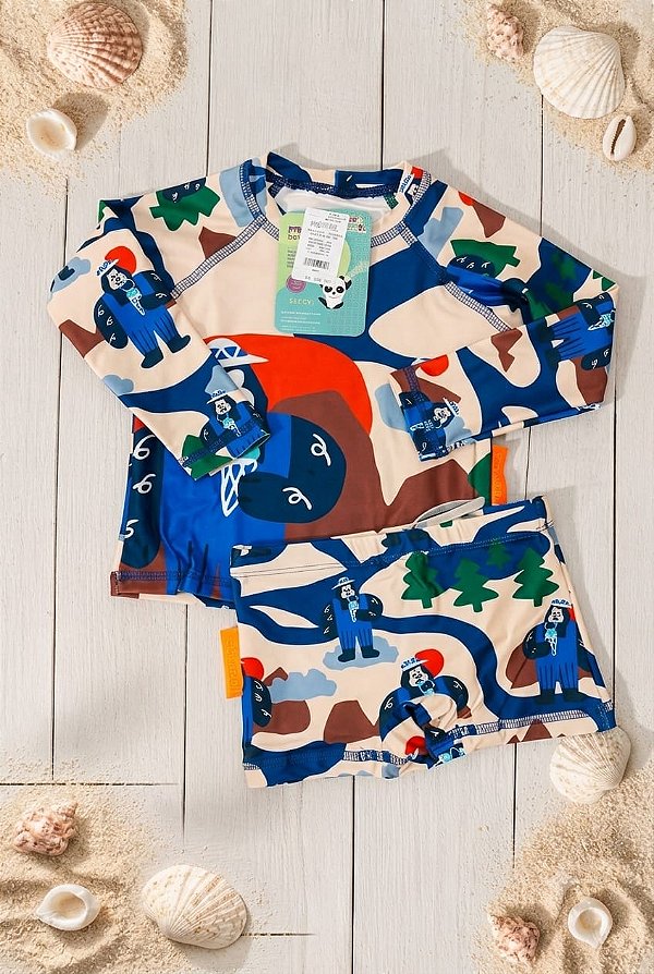 Conjunto de banho com proteção UV Gorila Escoteiro - Panda Pool