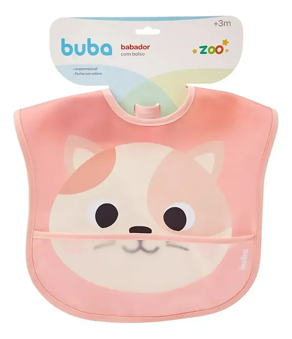 Babador Pega Migalhas Com Bolso Buba Zoo Gato - Buba