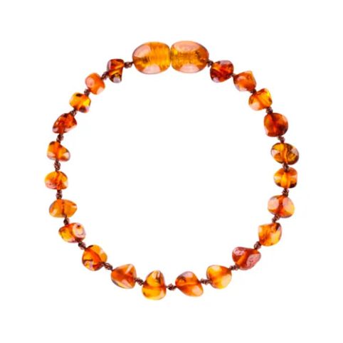 Pulseira De Âmbar Baroque Cognac - 14cm