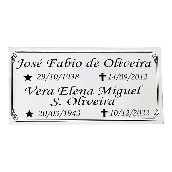 Placa em inox 15x30