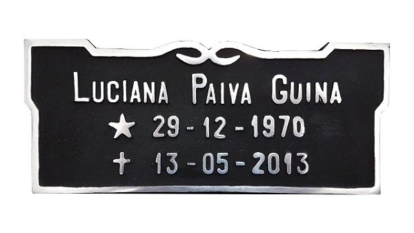 Placa em alumínio 6x25