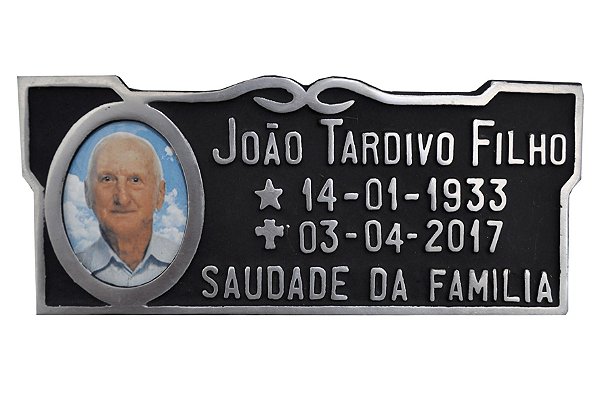 Placa em alumínio 10x25 com Foto