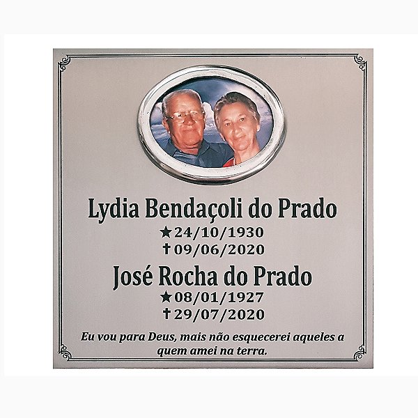 Placa inox 30x30 com foto porcelana 09x10