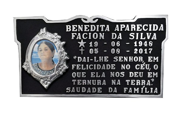 Placa 15x30 alumínio com foto