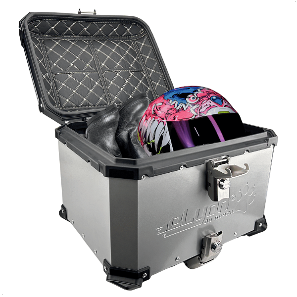 Baú 55L Aluminio Prata Bauleto Bagageiro Universal Com suporte