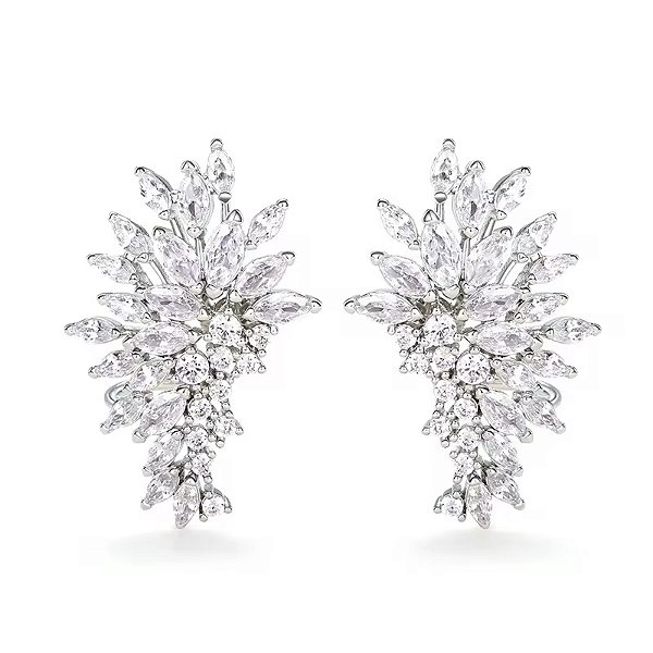 Brinco Noiva Kimberly - Earcuff cravejado em zircônias