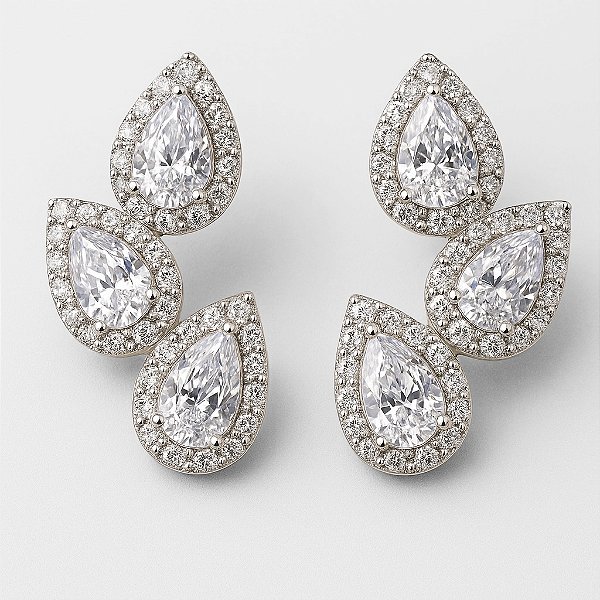 Brinco Noiva Romana - earcuff zircônias prateado