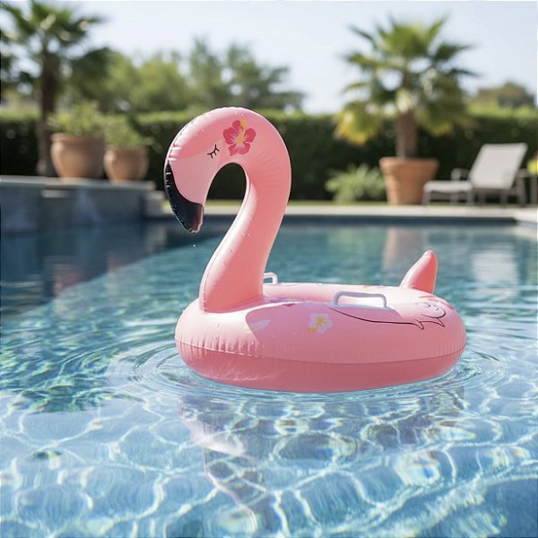 Boia infantil flamingo, patinho, cisnes