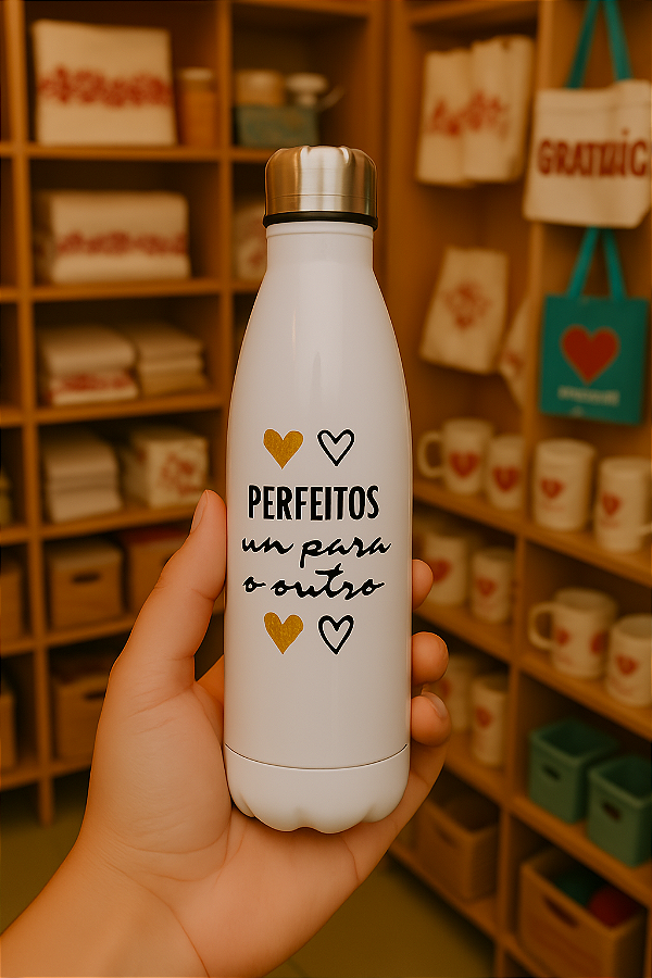 Squeeze Térmica Personalizada De Inox Branca 450ml