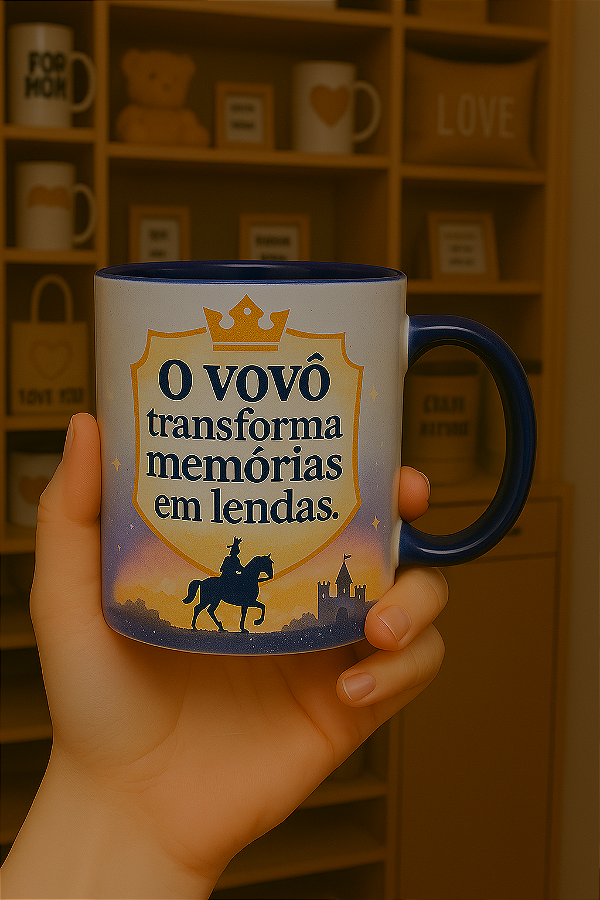 Caneca de Cerâmica Mágica Com Glitter 325ml Personalizada