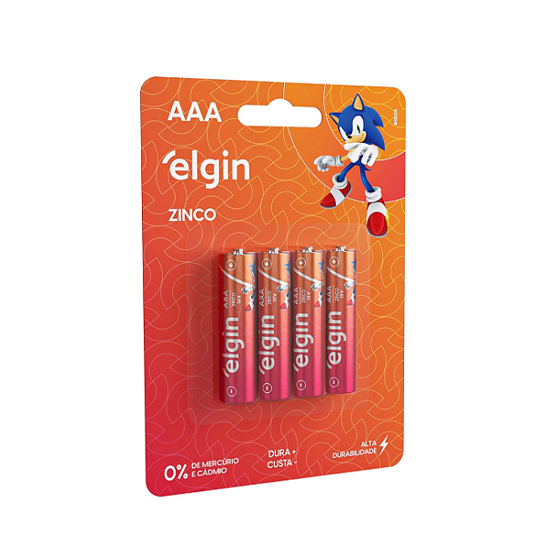 Pilha AAA Elgin Zinco LW01 Blister Com 4 Unidades