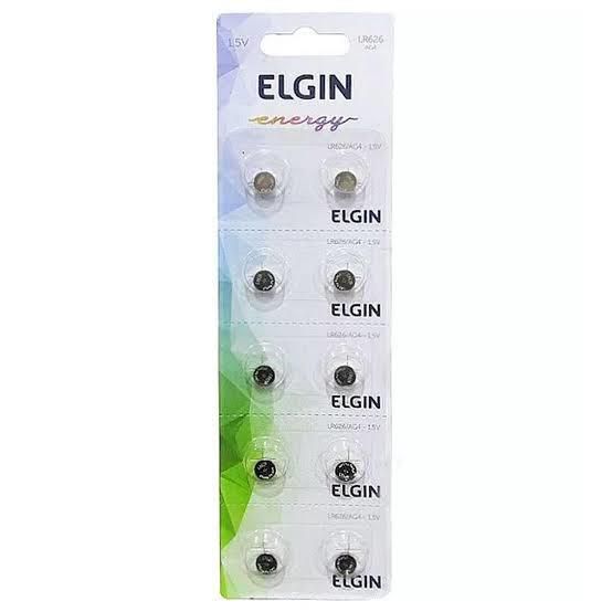 Bateria Alcalina Elgin LR626/AG4 Blister com 10 Unidades