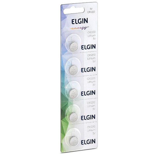 Bateria de Litio Elgin CR1220 Blister com 5 Unidades