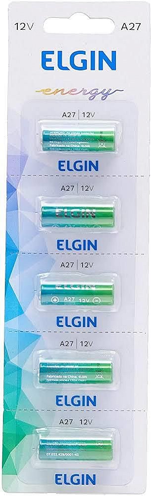 Bateria Alcalina Elgin A27 Blister com 5 Unidades